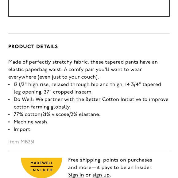 ❌SOLD ❌NWT Madewell Paperbag Tapered Pants in Red Rust - 4 - Picture 7 of 10